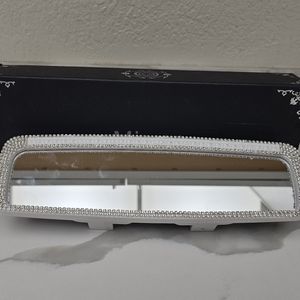 Rhinestone bling rearview mirror